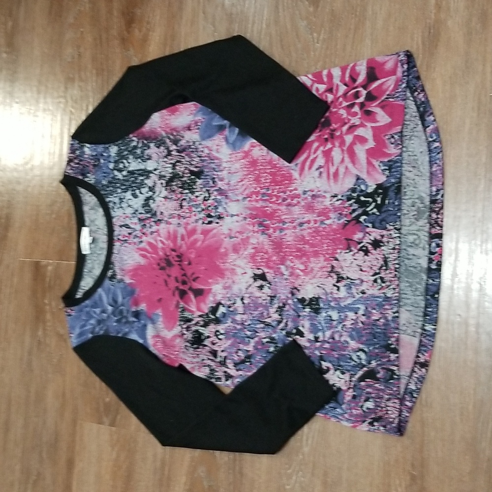 (L) Northern Reflections Cozy Top Floral Colorful Loungewear Knit Relaxed Fit